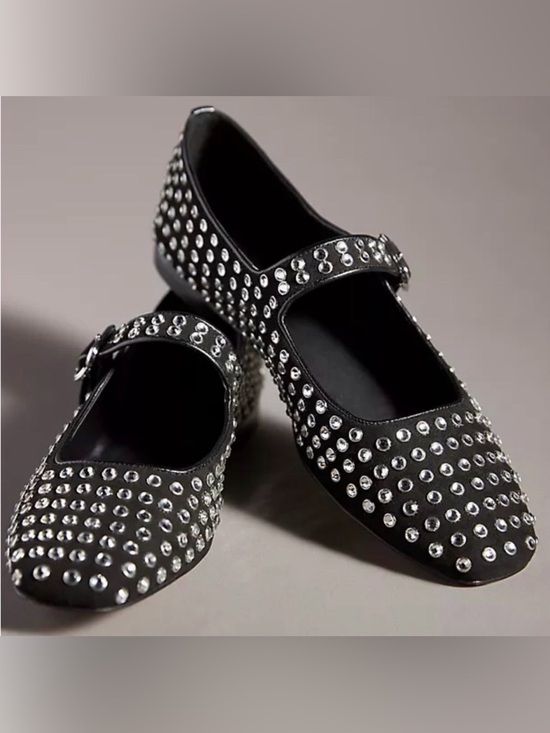 Sam Edelman Michaela Gem Mary Jane Anthropologie Shoes - Elegant Black Studded Women's Loafers
